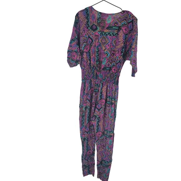 Classic Vintage 1980s The Weathervane Womens Sz M Jumpsuit Retro Print - Picture 4 of 4